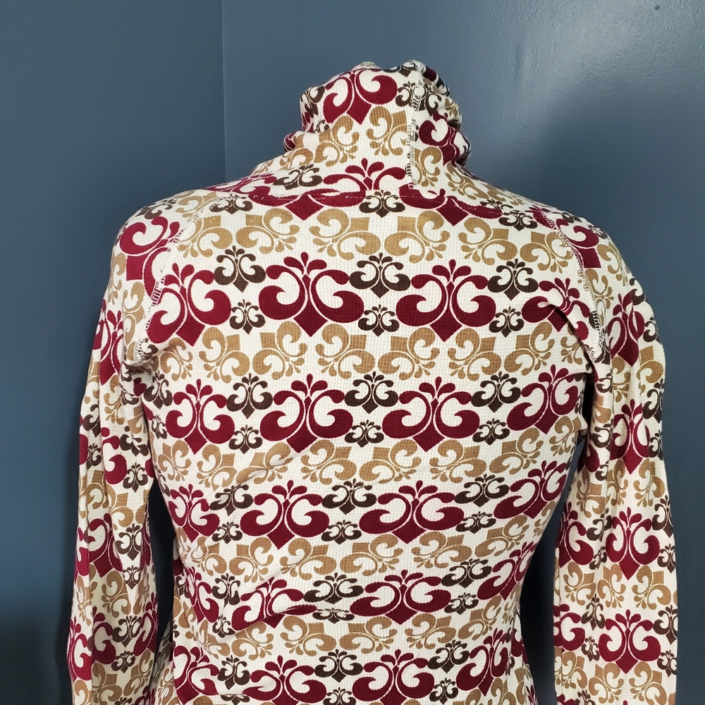 Dereon Cotton Thermal Zip Up Hoodie Burgundy Brown Gold Women's Size XL - Picture 6 of 10